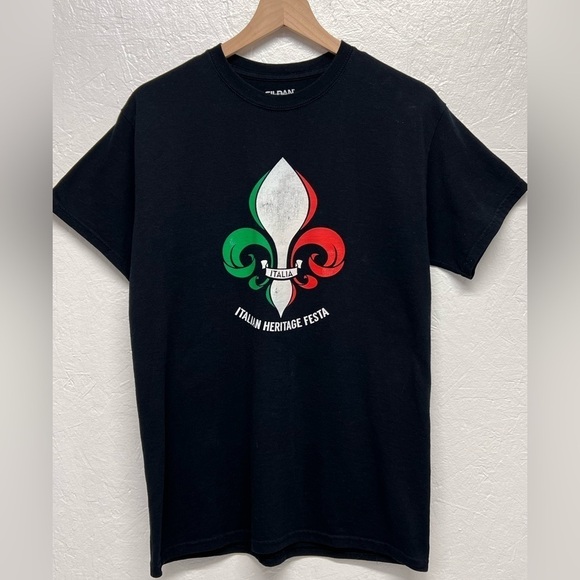 MENS - Graphic T-Shirt Gildan Dry Blend - Black - M - Picture 1 of 5
